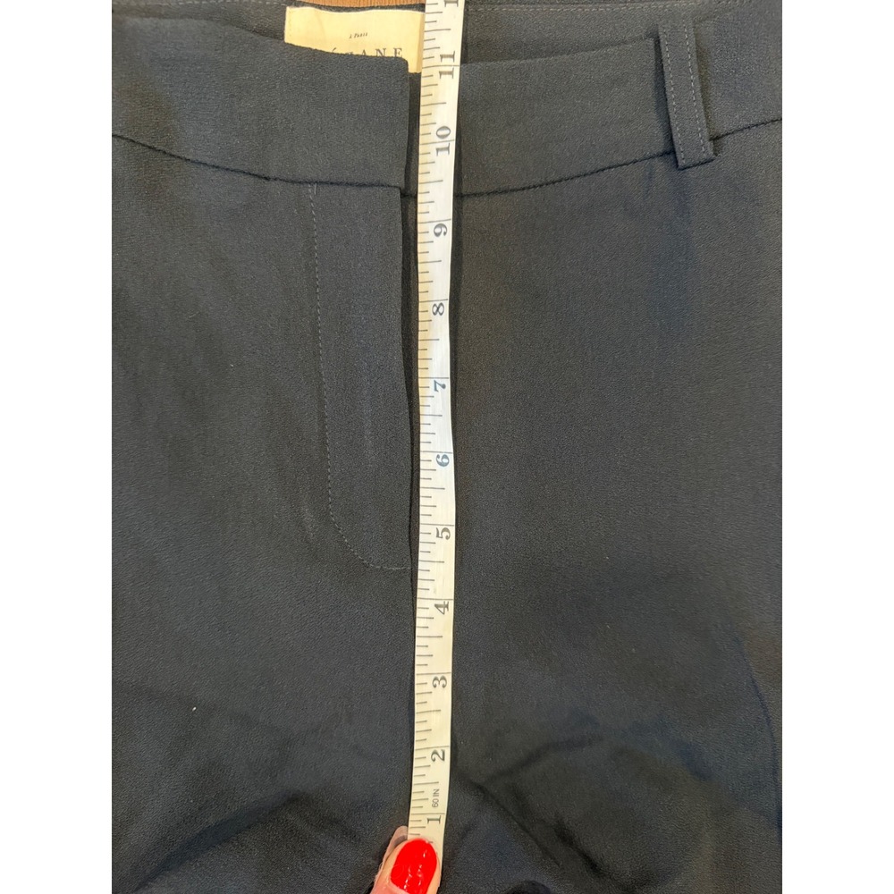 Sezane Trousers Women Size 10 Black Slim Leg Professional French Chic Pant - Picture 8 of 9